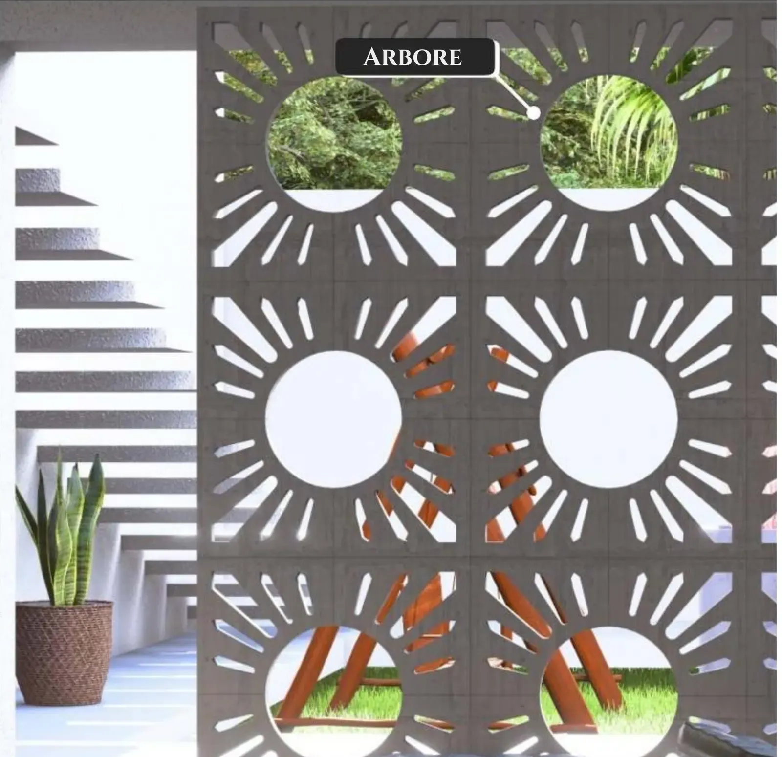 Arbore used on a lattice garden screen — cladding supplied in Miami, FL