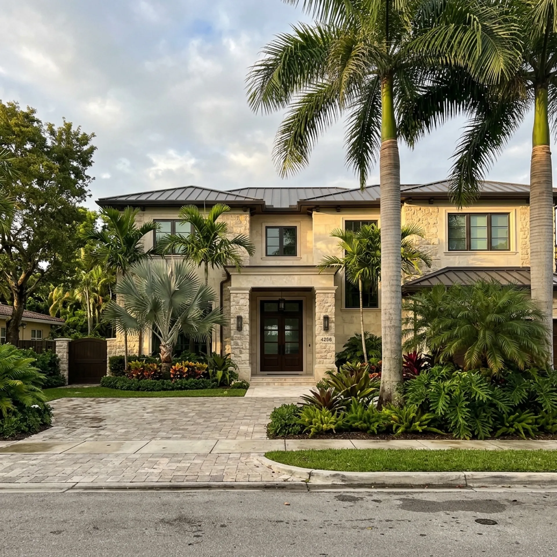 Exterior stone veneer installation in Miami